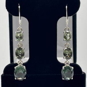 9.8ctw Green Spinel Earrings In Sterling Silver Gemstone Ombré Jewelry Gift
