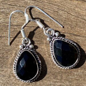 Black Spinel, 925 Silver, Healing Stone Earrings with Positive Energy!