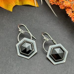 Black Spinel Artisan Earrings