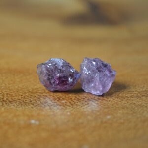 Raw Spinel Studs In Sterling Silver // Spinel Crystal Jewelry // Healing Gemstone // Rare Gemstone // Genuine Spinel Post // Bohochic