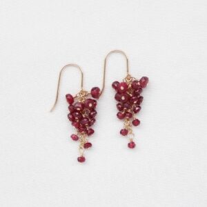 Red Spinel Cluster Earrings: 14K Gold Filled or Sterling Silver, Natural Gemstone