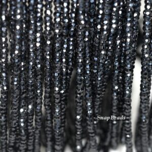 2mm-3mm Black Spinel Gemstone Grade Aaa Faceted Rondelle Loose Beads 14 Inch Full Strand (90187174-95)