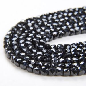 2mm Natural Black Spinel Gemstone Grade Aaa Micro Faceted Cube Loose Beads 7.5 Inch Half Strand (80008523 H-p8)
