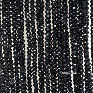 2x3mm-3x3mm Black Spinel Gemstone Grade A Faceted Rondelle Loose Beads 14 Inch Full Strand Lot 1,2,6,12 And 50 (90187174-95)