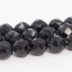 3-4mm Black Spinel Beads Grade Ab Genuine Natural Gemstone Full Strand Faceted Round Loose Beads 15.5" Bulk Lot Options (111004-3273)