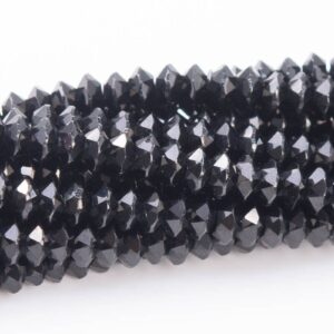 3x2mm Black Spinel Beads Grade Aaa Genuine Natural Gemstone Full Strand Faceted Rondelle Loose Beads 15" Bulk Lot Options (110834-3252)