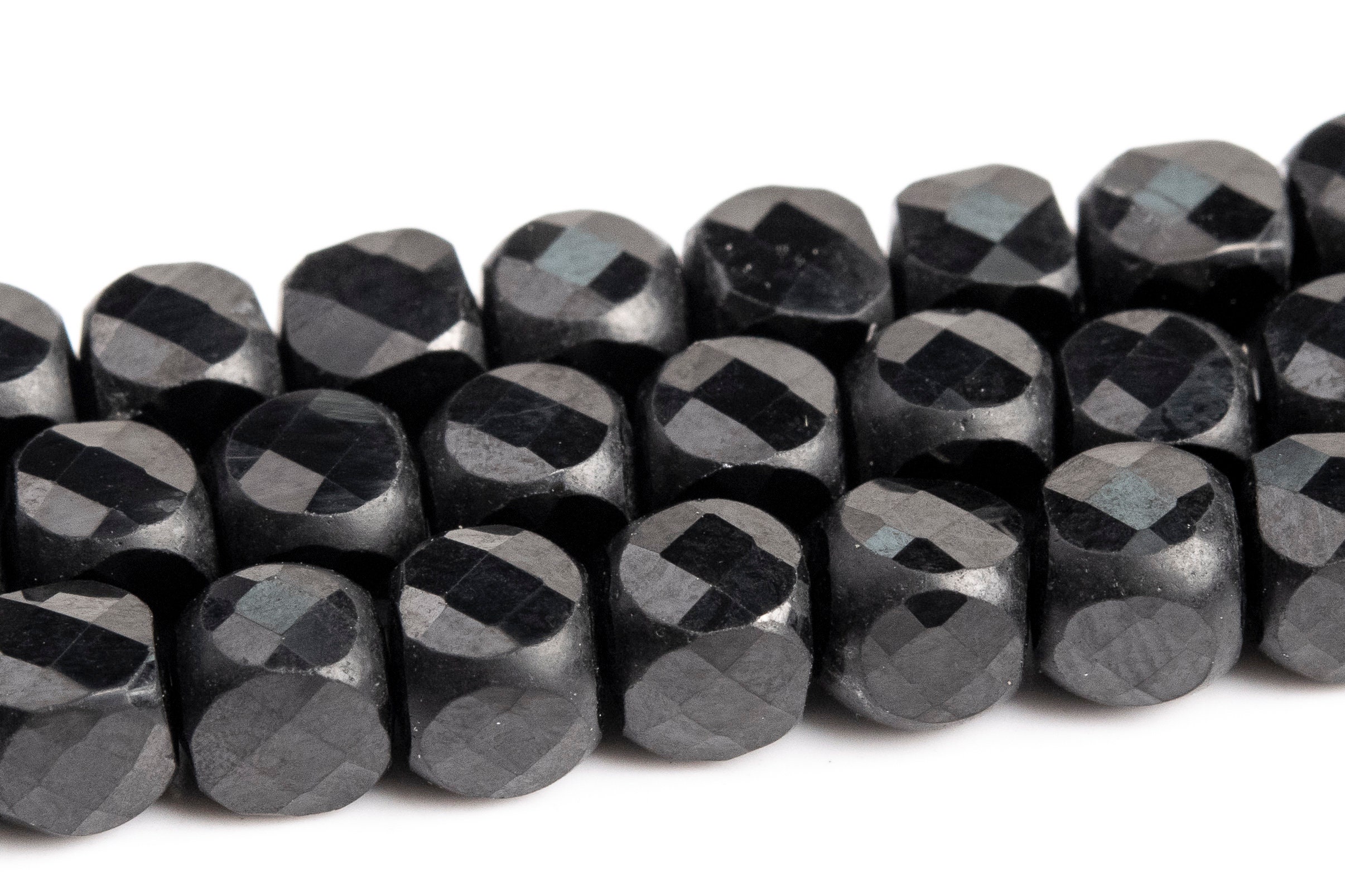 4mm Black Faceted Cube Spinel Beads Grade Aa Genuine Natural Gemstone Loose Beads 15" / 7.5" Bulk Lot Options (111720)