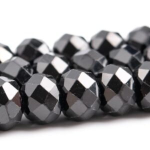 5x3-4mm Black Spinel Beads Grade Aaa Genuine Natural Gemstone Faceted Rondelle Loose Beads 15" / 7.5" Bulk Lot Options (118455)