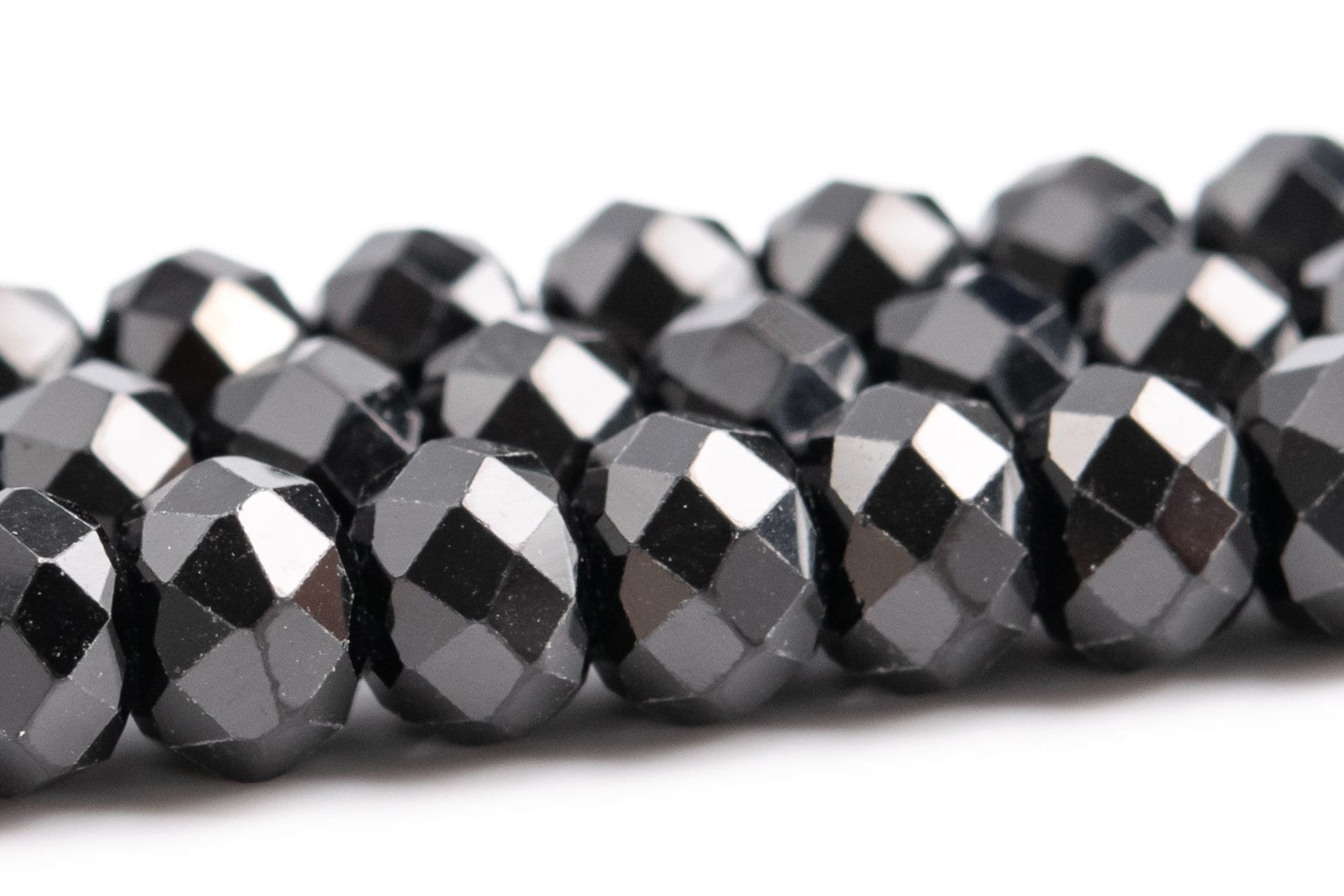 5x3-4mm Black Spinel Beads Grade Aaa Genuine Natural Gemstone Faceted Rondelle Loose Beads 15" / 7.5" Bulk Lot Options (118455)