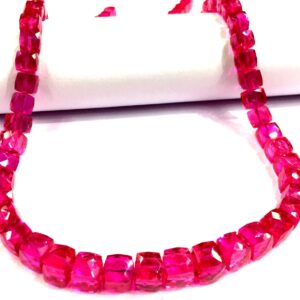 AAAA++ QUALITY~~Extremely Rare~~Pink Spinel Faceted Cube Shape Beads Juicy Pink Color Beads Spinel Box Shape Beads Really Beautiful Beads.