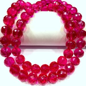 AAAA++ QUALITY~Rare~Pink Spinel Faceted Round Ball Beads Juicy Pink Color Spinel Gemstone Beads Stunning Pink Spinel Strand Wholesale Shop.