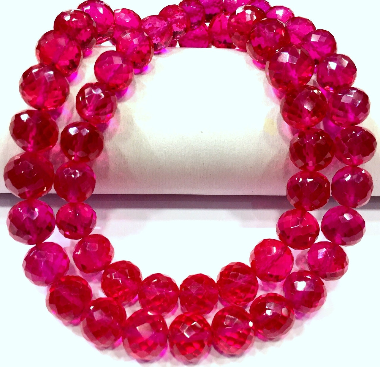 Aaaa++ Quality~rare~pink Spinel Faceted Round Ball Beads Juicy Pink Color Spinel Gemstone Beads Stunning Pink Spinel Strand Wholesale Shop.