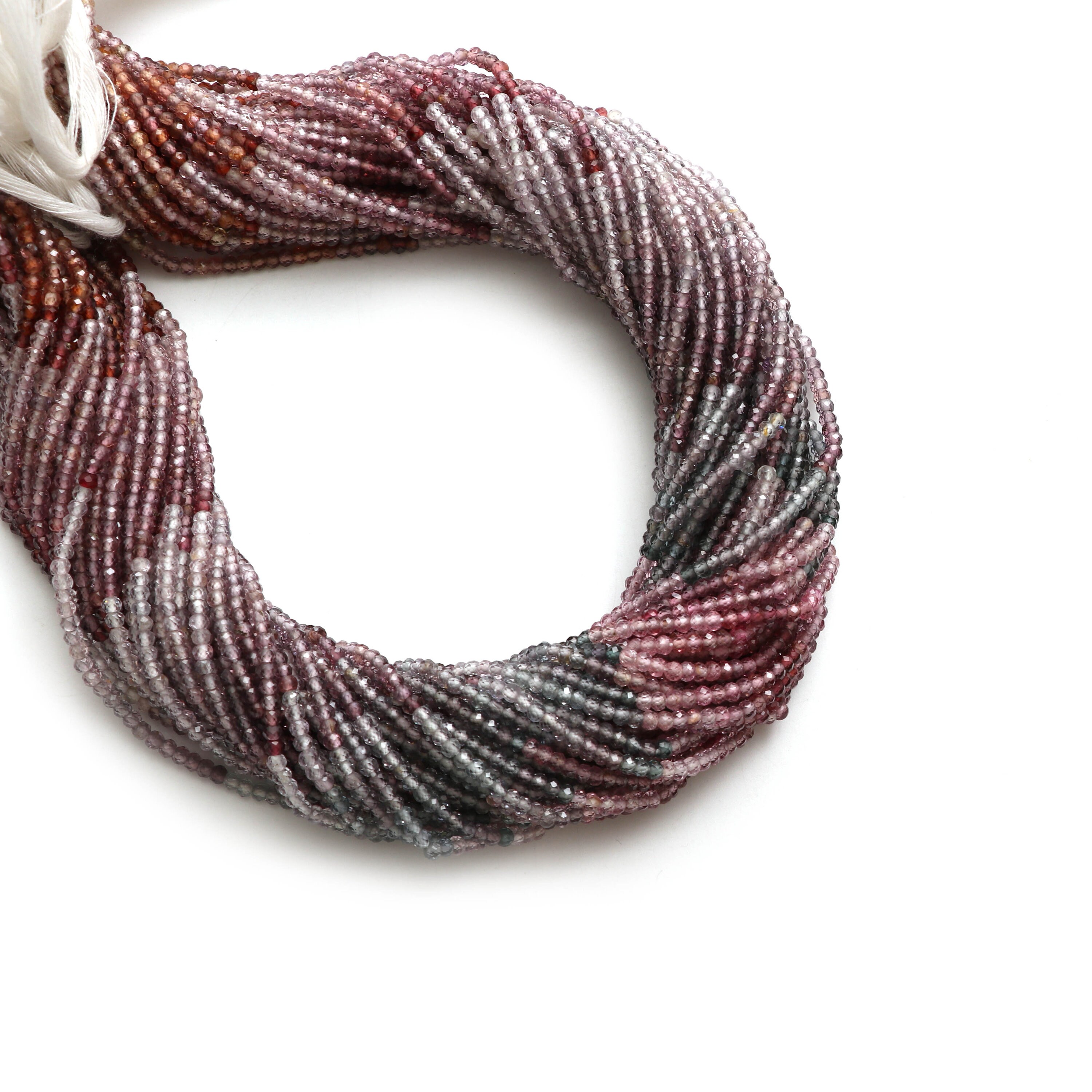 Multi Spinel Micro Faceted Roundel Beads - 3 Mm - Multi Spinel Micro Beads , Multi Spinel Jewelry 16 Inch Full Strand, Price Per Strand