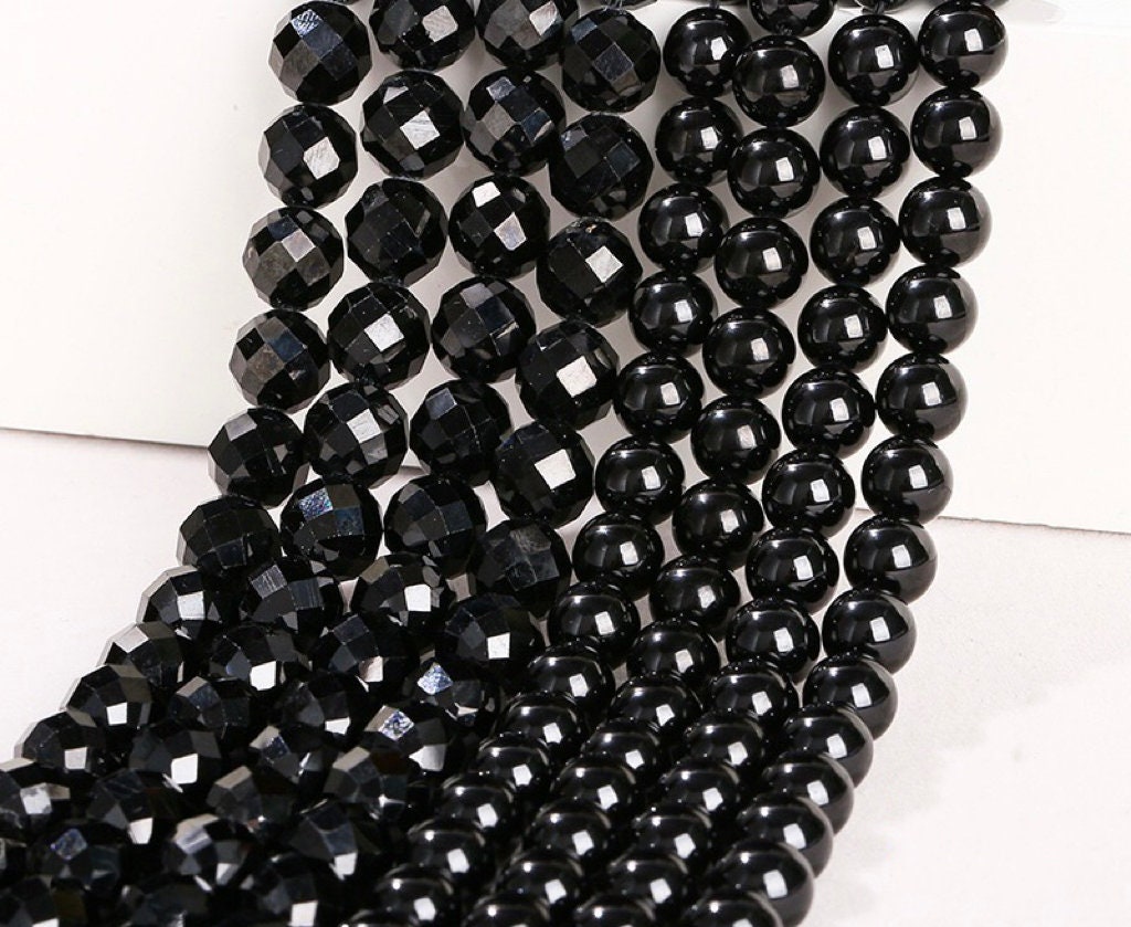 Natural Black Spinel Round Beads, Spinel Beads, 6mm 8mm 10mm Natural Faceted Spinel Beads, One Strand 15", Black Beads Natural Black Spinel Round Beads, Spinel Beads, 6mm 8mm 10mm Natural Faceted Spinel Beads, One Strand 15", Black Beads