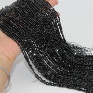 Natural Aaa Bright Spinel Faceted Round Beads,black Spinel Loose Beads,semi Precious Gemstone Beads,2mm 3mm 4mm Faceted Round Gemstone.