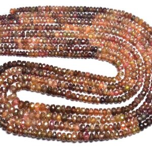 Rare Unique Spinel Rondelle Beads - 16 Inches Natural Faceted Burmeese Spinel Rondelles - Size Is 3.5 -5 Mm #437
