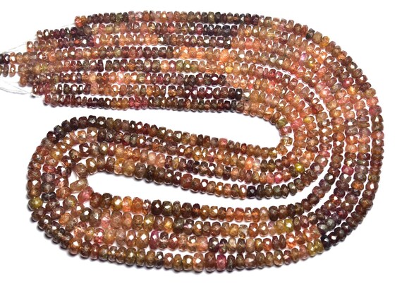 Rare Unique Spinel Rondelle Beads - 16 Inches Natural Faceted Burmeese Spinel Rondelles - Size Is 3.5 -5 Mm #437
