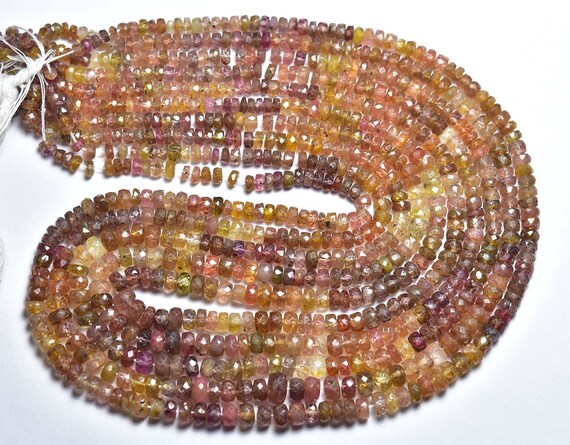 Very Rare And Unique Spinel Rondelle Beads - Natural Faceted Burmeese Spinel Rondelles - Size Is 3 -5 Mm #953