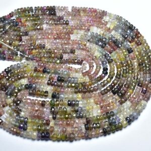 Very Rare Unique Multi Spinel Rondelle Beads - 16 Inches Natural Faceted Burmeese Spinel Rondelles - Size Is 3 -5 Mm #1655