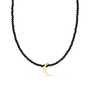 14K GOLD Black Spinel Moon Necklace | 2mm black spinel choker | gold black necklace | black spinel 2mm | black gemstone 14K GOLD Black Spinel Moon Necklace | 2mm black spinel choker | gold black necklace | black spinel 2mm | black gemstone