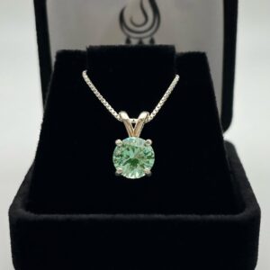 2ct Mint Green Spinel Necklace Sterling Silver Jewelry Gift Trending Ice Green Moissanite