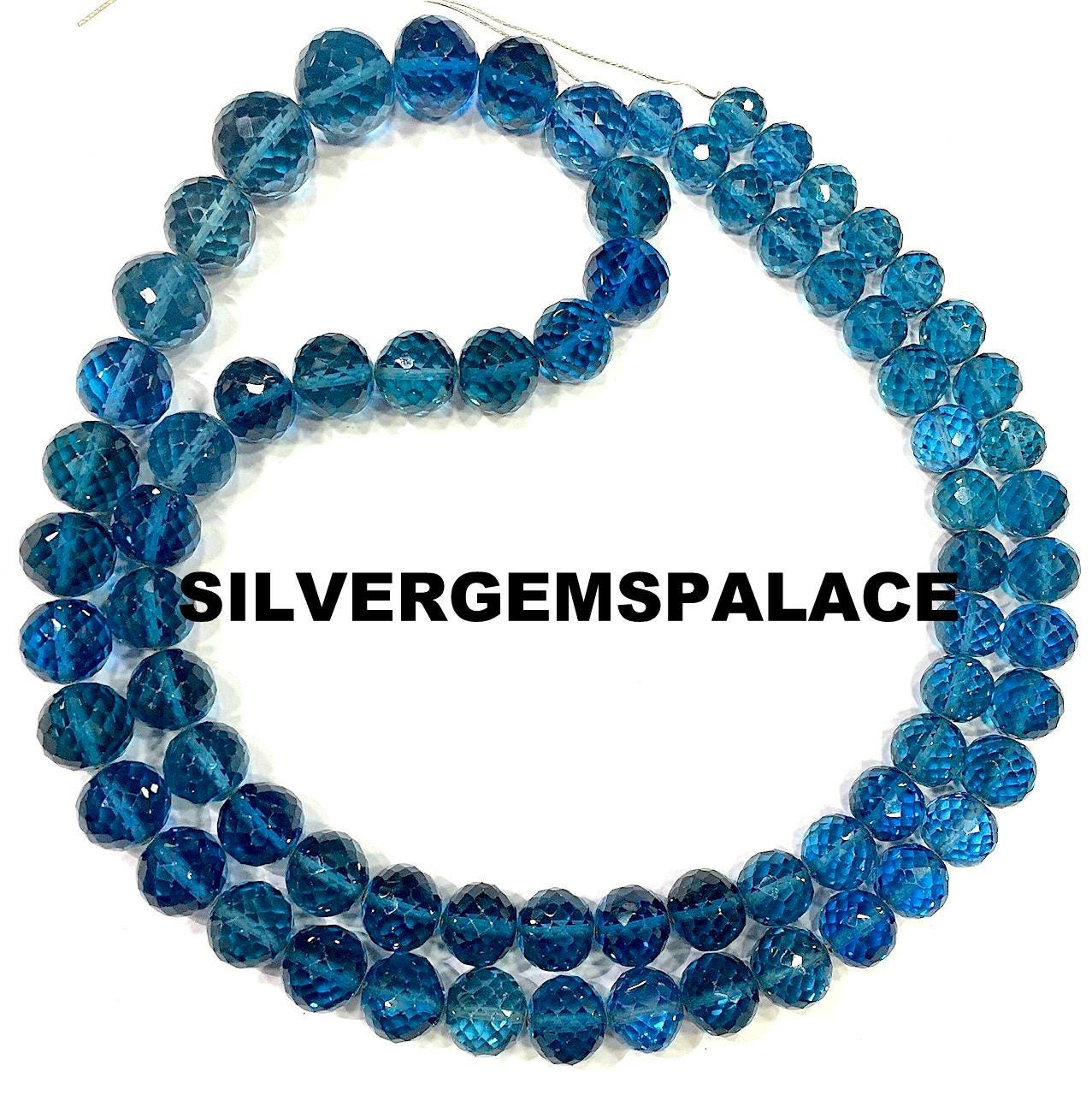 Aaaa+ Blue Spinel Gemstone Beads,faceted Round Stone Beads,8/11mm Round Beads,blue Spinel Beads Necklace,graduated Round Necklace 22”