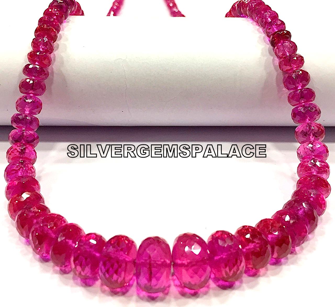 Aaaa+ Rare~pink Spinel Faceted Rondelle Beads Necklace Juicy Pink Color Beads Spinel Gemstone Beads 6-10.mm Graduated Necklace~gift For Her. Aaaa+ Rare~pink Spinel Faceted Rondelle Beads Necklace Juicy Pink Color Beads Spinel Gemstone Beads 6-10.mm Graduated Necklace~gift For Her.
