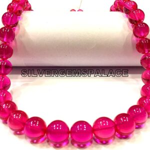 AAAA+ Rare~Pink Spinel Smooth Round Ball Beads Hot Pink Beads Pink Spinel Gemstone Beads So Pretty Beads Polished Round Beads Necklace.