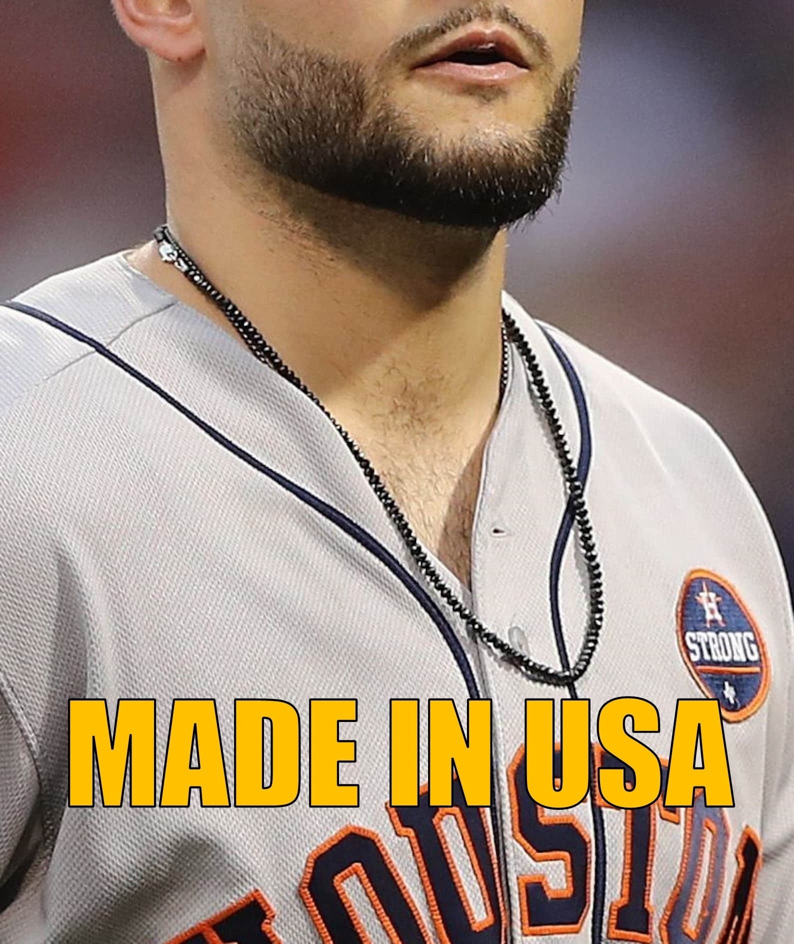 Astros Pitcher Lance Mccullers's Black Necklace- Natural Black Spinel Necklace 22 Inches- Houston Astros- Sterling Silver-very Sparkly! Astros Pitcher Lance Mccullers's Black Necklace- Natural Black Spinel Necklace 22 Inches- Houston Astros- Sterling Silver-very Sparkly!