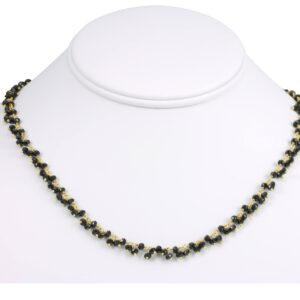Black Spinel Necklace Faceted Spaced Link Cluster Beaded Sterling Silver Or 14k Gold Fill 18 19 Inches Clusters Natural Classic Design