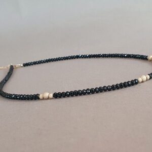 Black Spinel Necklace: Gold Filled Protection Jewelry