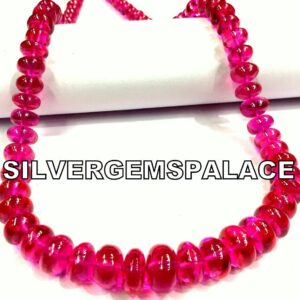 Extremely Beautiful~~Very Rare~Pink Spinel Smooth Rondelle Beads Juicy Pink Color Beads Necklace Larger Size Beads Spinel Gemstone Beads.