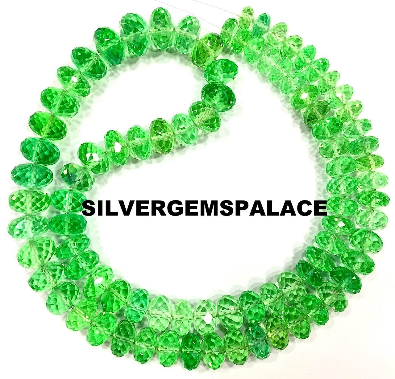 Extremely Rare~green Spinel Faceted Rondelle Beads Faceted Spinel Beads Necklace Green Spinel Gemstone Beads 7/10mm Rondelle Beads Wholesale