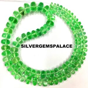 Extremely Rare~Green Spinel Smooth Rondelle Beads Polished Rondelle Gemstone Beads 6/10mm Rondelle Beads Spinel Beads Necklace 18”