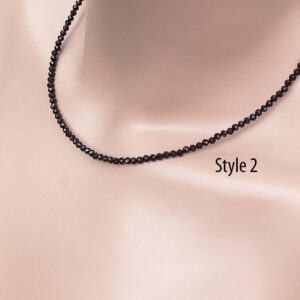 Jet Black Natural Spinel Necklace / Glossy Black 3 Mm Natural Jet Black Spinel / Sterling Silver / 14k Rose Or Yellow Gold Filled