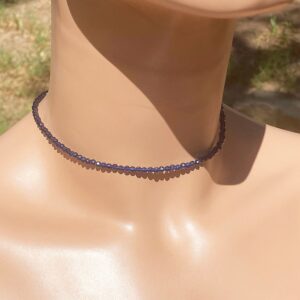 Natural Dark Blue Spinel Necklace/ Near Black / September Birthstone/ 3 Mm Sapphire Blue Spinel/ Sterling Silver/ Rose Or Yellow Gold Filled