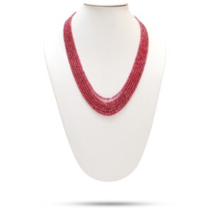 Natural Red Spinel Smooth Rondelle Beaded Necklace, 3 Mm To 5 Mm, Red Spinel Beads, Inner 19 Inches To Outer 22 Inches, Price Per Necklace