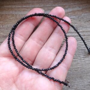 Protection Necklace, Black Spinel Choker, Black Crystal Bead Choker Necklace, Men Women's Gift, Everyday Jewelry, Black Spinel Jewelry Gift