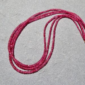 Red Spinel Beaded Necklace: 18k & 14k Gold Clasp