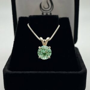 Sea Foam Green Spinel Necklace: 14k Gold Or Sterling Silver, Pear Cut