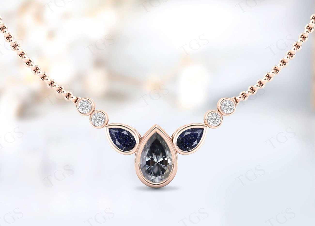 Unique Grey Spinal Necklace For Women 925 Sterling Silver Multi Gemstone Necklace Rose Gold Grey Spinal Wedding Necklace Anniversary Gift Unique Grey Spinal Necklace For Women 925 Sterling Silver Multi Gemstone Necklace Rose Gold Grey Spinal Wedding Necklace Anniversary Gift