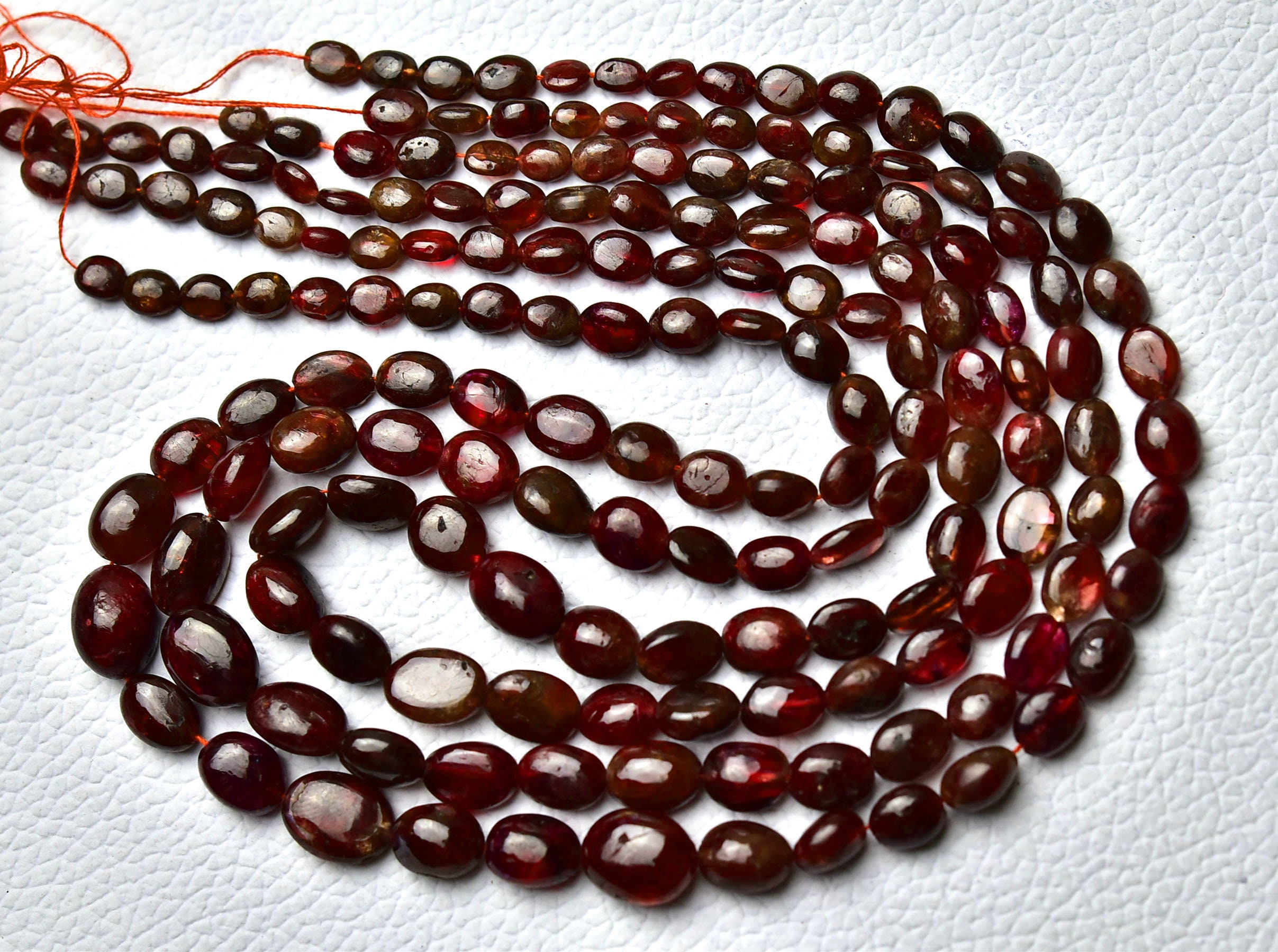 14 Inches Strand Natural Red Spinel Beads 4x5mm To 8x10mm Smooth Oval Beads Gemstone Beads Superb Spinel Beads Jewelry Making Beads No6371