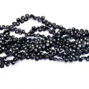 AAA+ Black Spinel Faceted Heart Briolette, Gemstone 6mm, 7mm Beads | 8inch Strand | Natural Black Spinel Semi Precious Gemstone Loose Beads AAA+ Black Spinel Faceted Heart Briolette, Gemstone 6mm, 7mm Beads | 8inch Strand | Natural Black Spinel Semi Precious Gemstone Loose Beads