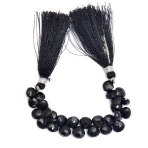 AAA Black Spinel Gemstone Faceted Heart Briolettes | 6mm-7mm Beads | 4inch strand | Natural Semi Precious Gemstone Beads for Jewelry Making AAA Black Spinel Gemstone Faceted Heart Briolettes | 6mm-7mm Beads | 4inch strand | Natural Semi Precious Gemstone Beads for Jewelry Making