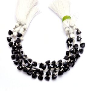 AAA+ Black Spinel 7mm-8mm Faceted Trillion Briolette Beads | Natural Black Spinel Semi Precious Gemstone 3D Triangle Loose Beads | 6" Strand AAA+ Black Spinel 7mm-8mm Faceted Trillion Briolette Beads | Natural Black Spinel Semi Precious Gemstone 3D Triangle Loose Beads | 6" Strand
