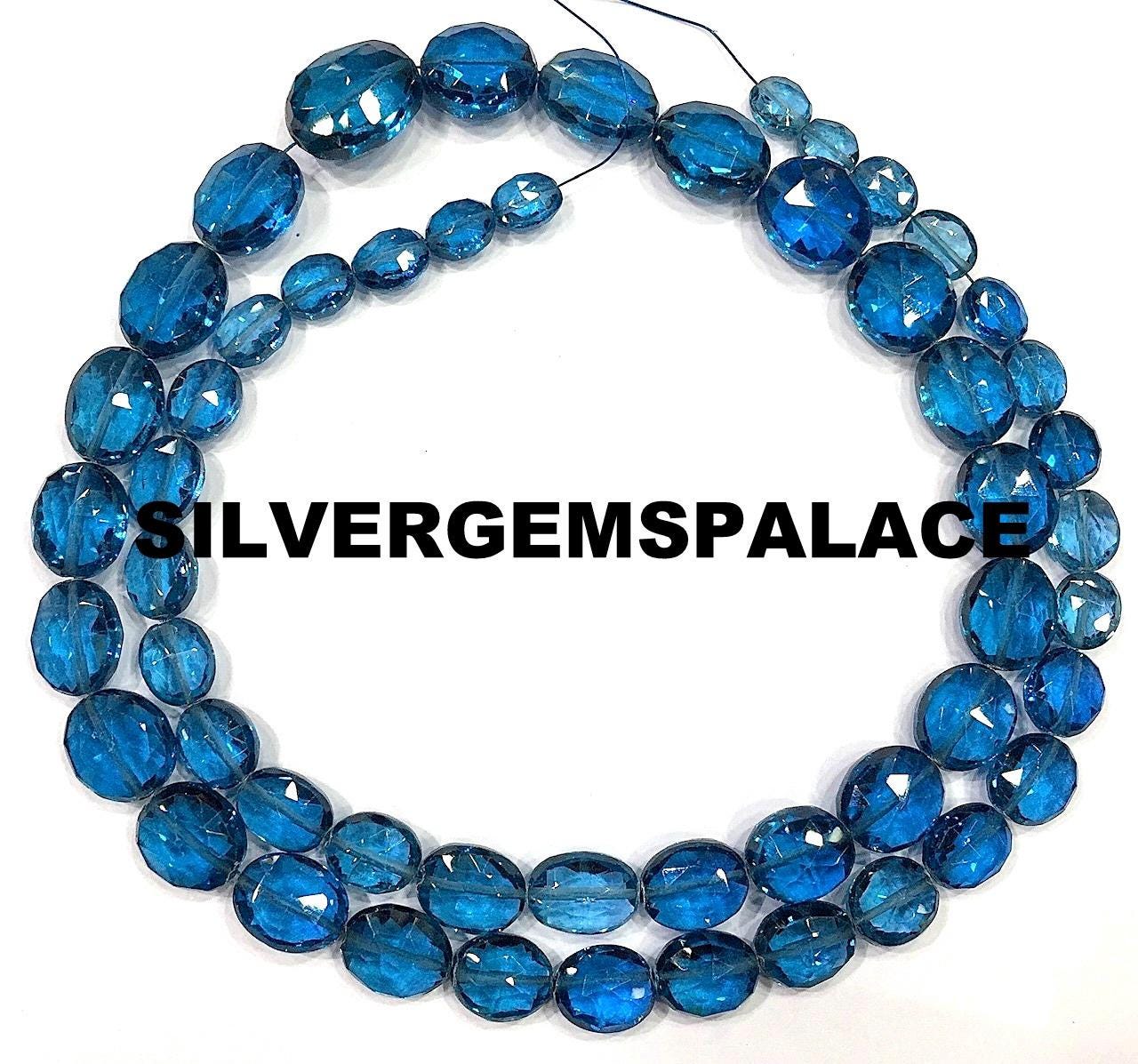 Aaa+ Blue Spinel Faceted Oval Shape Beads Sparkle Spinel Oval Faceted Gemstone Beads Jewelry Making Oval Beads Oval Beads Strand 21”