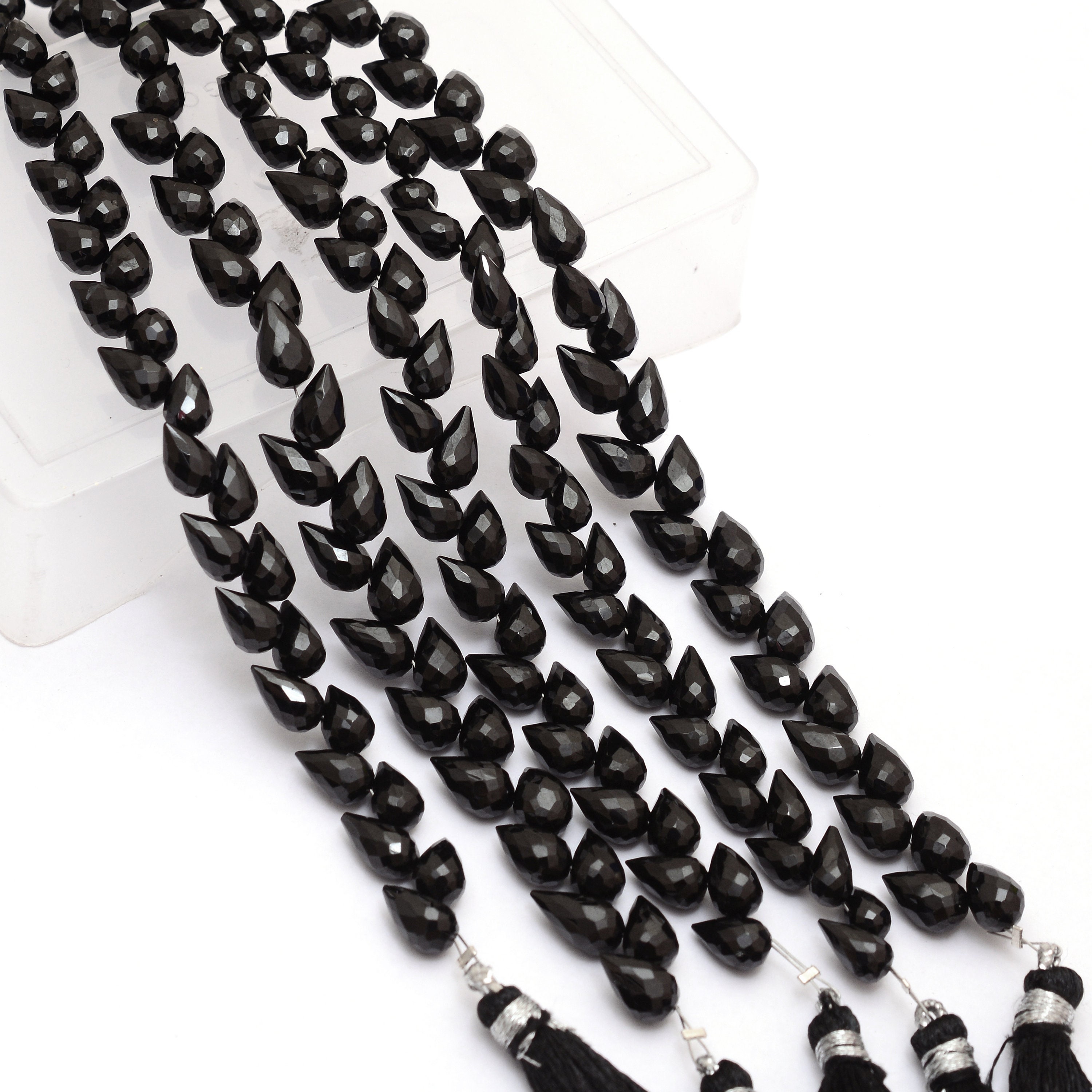 Aaa+ Natural Black Spinel Tulip Flower Buds Drops Briolette | 6" Strand | Spinel Gemstone Diagonal Drill Faceted Teardrop Fancy Loose Beads Aaa+ Natural Black Spinel Tulip Flower Buds Drops Briolette | 6" Strand | Spinel Gemstone Diagonal Drill Faceted Teardrop Fancy Loose Beads