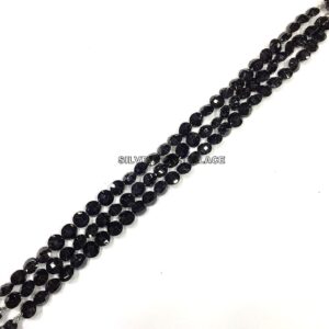 AAAA+ Natural Black Spinel Coin Beads 8mm Coin Beads Faceted Coin Beads Black Spinel Gemstone Beads Black Spinel Coin Briolettes Jewelry.