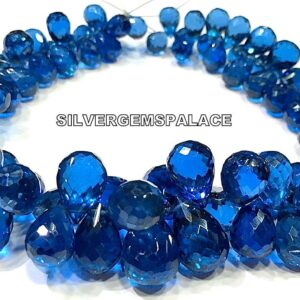 AAAA+ Natural Blue Spinel Faceted Teardrop Beads Faceted Drops Briolettes Blue Spinel Gemstone Beads Neon Blue Color Beads Large Drops Beads AAAA+ Natural Blue Spinel Faceted Teardrop Beads Faceted Drops Briolettes Blue Spinel Gemstone Beads Neon Blue Color Beads Large Drops Beads