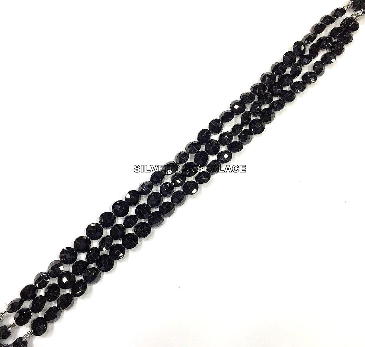 Aaaa+ Natural Black Spinel Coin Beads 8mm Coin Beads Faceted Coin Beads Black Spinel Gemstone Beads Black Spinel Coin Briolettes Jewelry.
